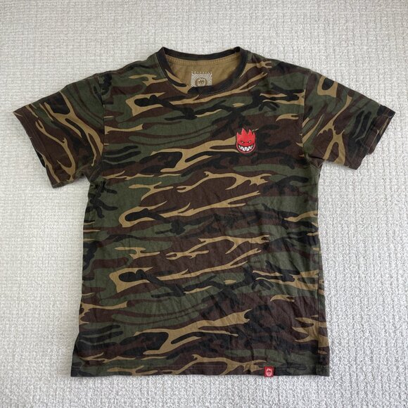 SPITFIRE Wheels CAMO T-Shirt Authentic Skateboard Men Sz M Punk Skater Read - Picture 1 of 16